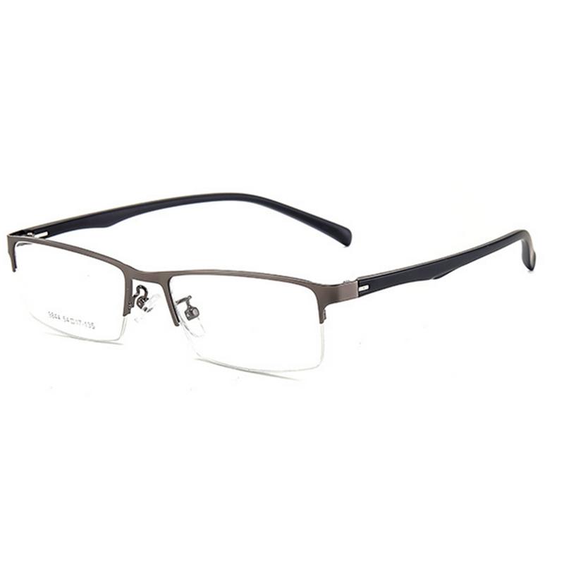 Metal Semi-Rimless Square Prescription Short-shor Eyeglasses with Anti-UV Coating Photochromic Myopia Eyewear 0 -0.5 -0.75 To -6