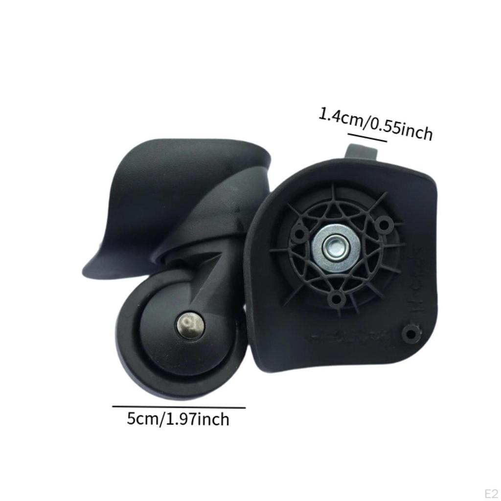 2 Pieces Luggage Replacement Wheels Quiet Easily Install Versatile Sturdy Reusable Rotation Trolley