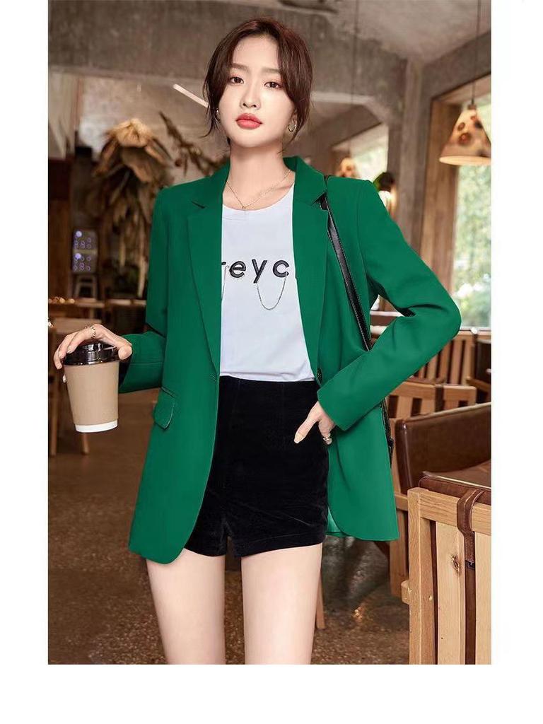 Women's 2023 Cross-Border Casual Suit Jacket for Petite Sizes with Back Slit Design