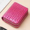Women's Crocodile Pattern Accordion Zipper Card Holder & Coin Purse - Multi-Card Slots, Large Capacity