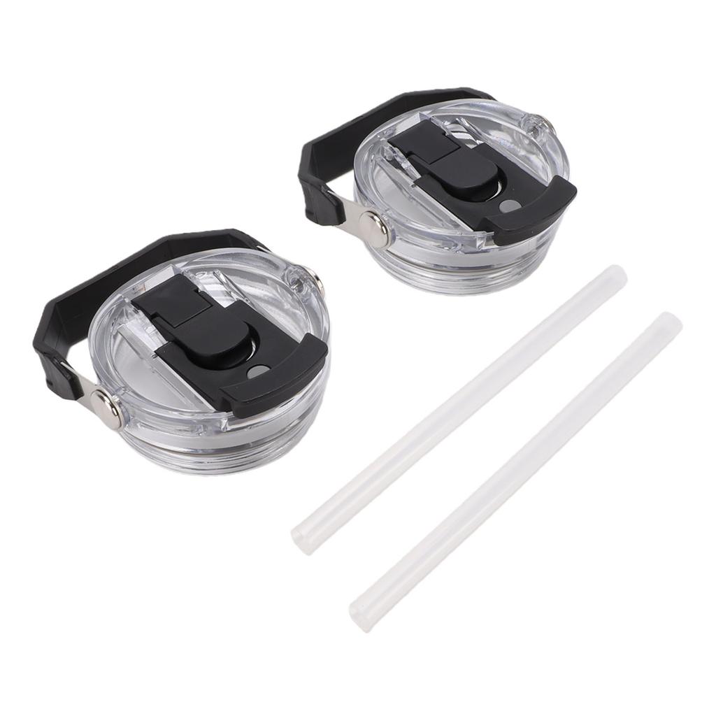 2pcs Replacement Flip Straw Lid with Handle Leakproof Flip Top Water Bottle Lid for 30oz Stainless Steel Cup
