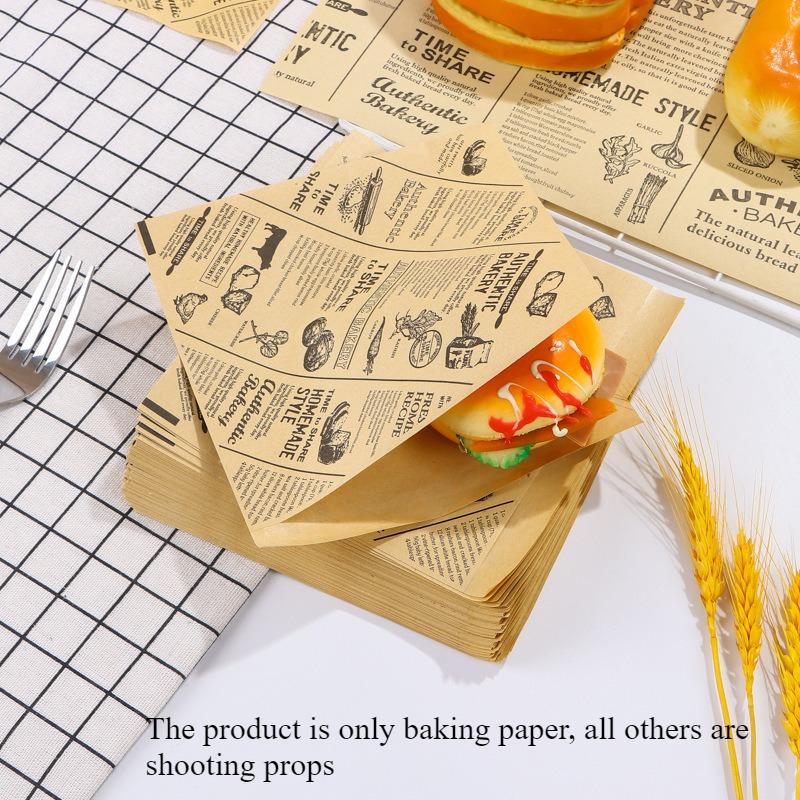 50 Stück Fettabweisendes Antihaft-Pergamentpapier Sandwichverpackungen Niedliches Muster Lebensmittelverpackung Backwerkzeuge Küchenhelfer