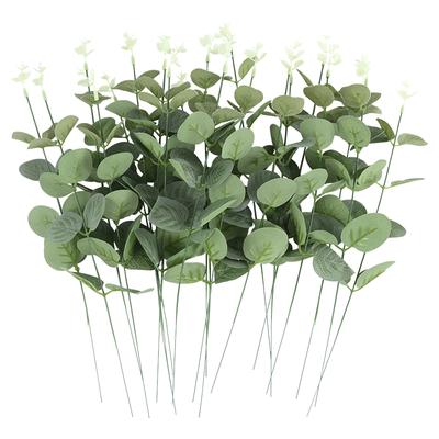 10/30Pcs Eucalyptus Leaves Branch Artificial Plastic Green Plants Stem for Home Garden Vase Decoration Wedding Party Fake Flower