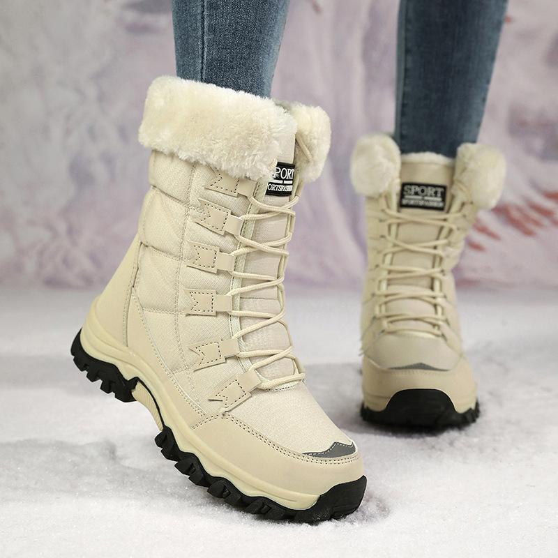 Large Size Cotton Shoes Snow Boots Winter Warm Medium Boots Piled Thickened Outdoor Mountaineering Boots