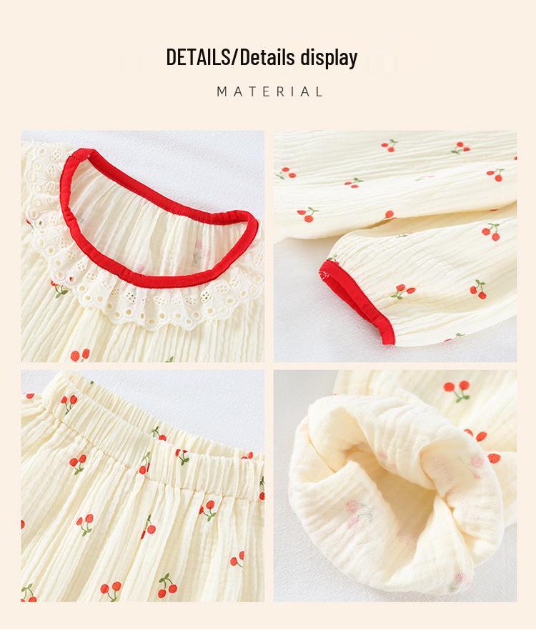 Conjunto de Pijama de Algodão de Manga Comprida para Meninas Primavera & Outono 2025