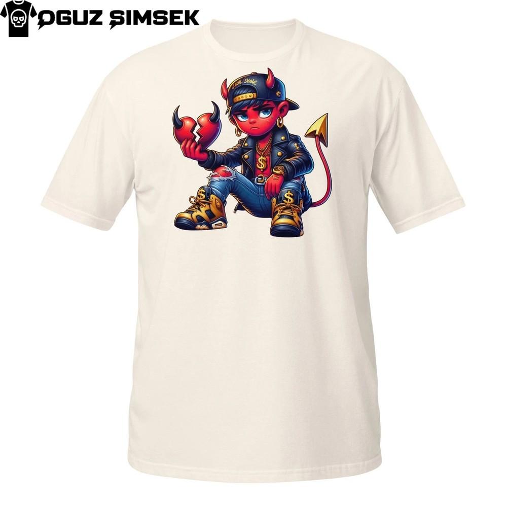 

Уличная футболка «Дьявол» – Городской демон-мальчик с разбитым сердцем на Хэллоуин S