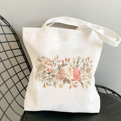 Dziewczyna na ramię żółty kosmos kwiaty z nadrukiem torba na zakupy torba na zakupy pani płócienna torba kobiety Harajuku Shopper torebka na zakupy