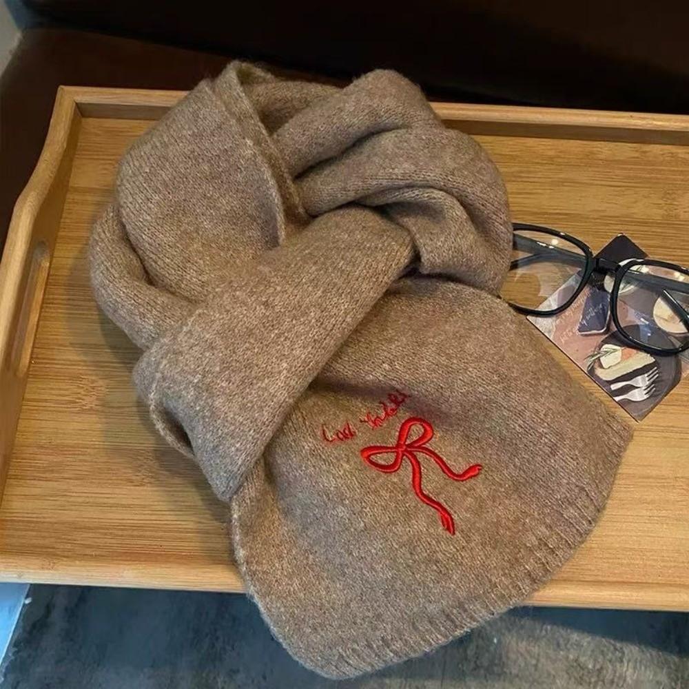 Thicken Knit Scarf Soft Neckerchief New Cross Scarf Women