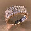 Huitan Wunderschöner Roségoldfarbener Fingerring Damen Verlobungsparty Schmuck Luxuriöse Damen Glänzende Accessoires für Jahrestag