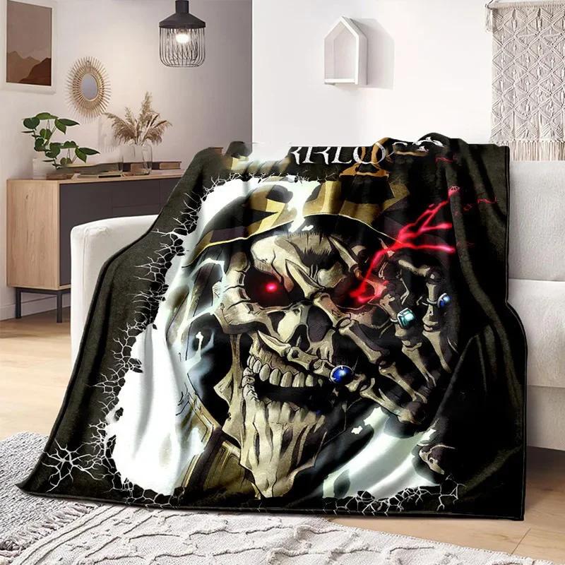 3D Print Overlord Anime Blanket Soft Sofa Cover Throw Blanket Fleece Tapestry Lightweight Warm Bed Blankets for Bedroom Couch