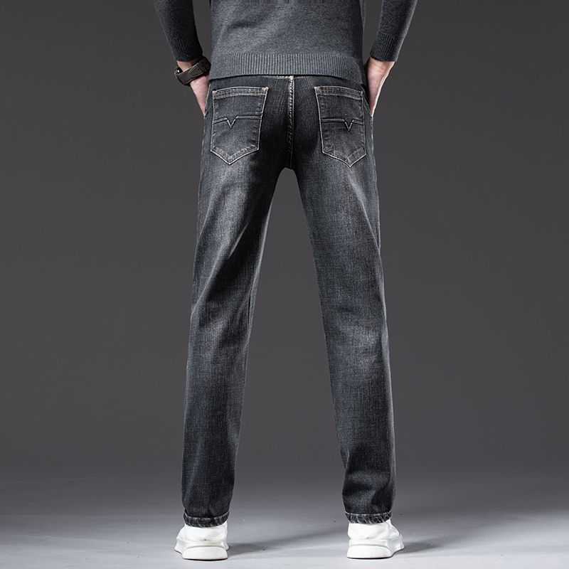 Stretch Skinny Jeans Herren Mode Casual Slim Fit Denim Designer Elastische Hose Grau Markenhose Männlich Große Größe 38 40