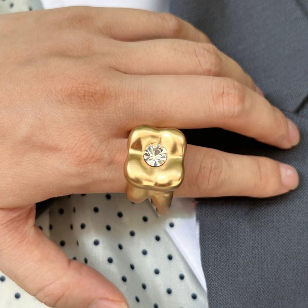 Tulip Flower Flower Ring Glaze French Irregular Ring Retro Enamel Finger Ring Gift