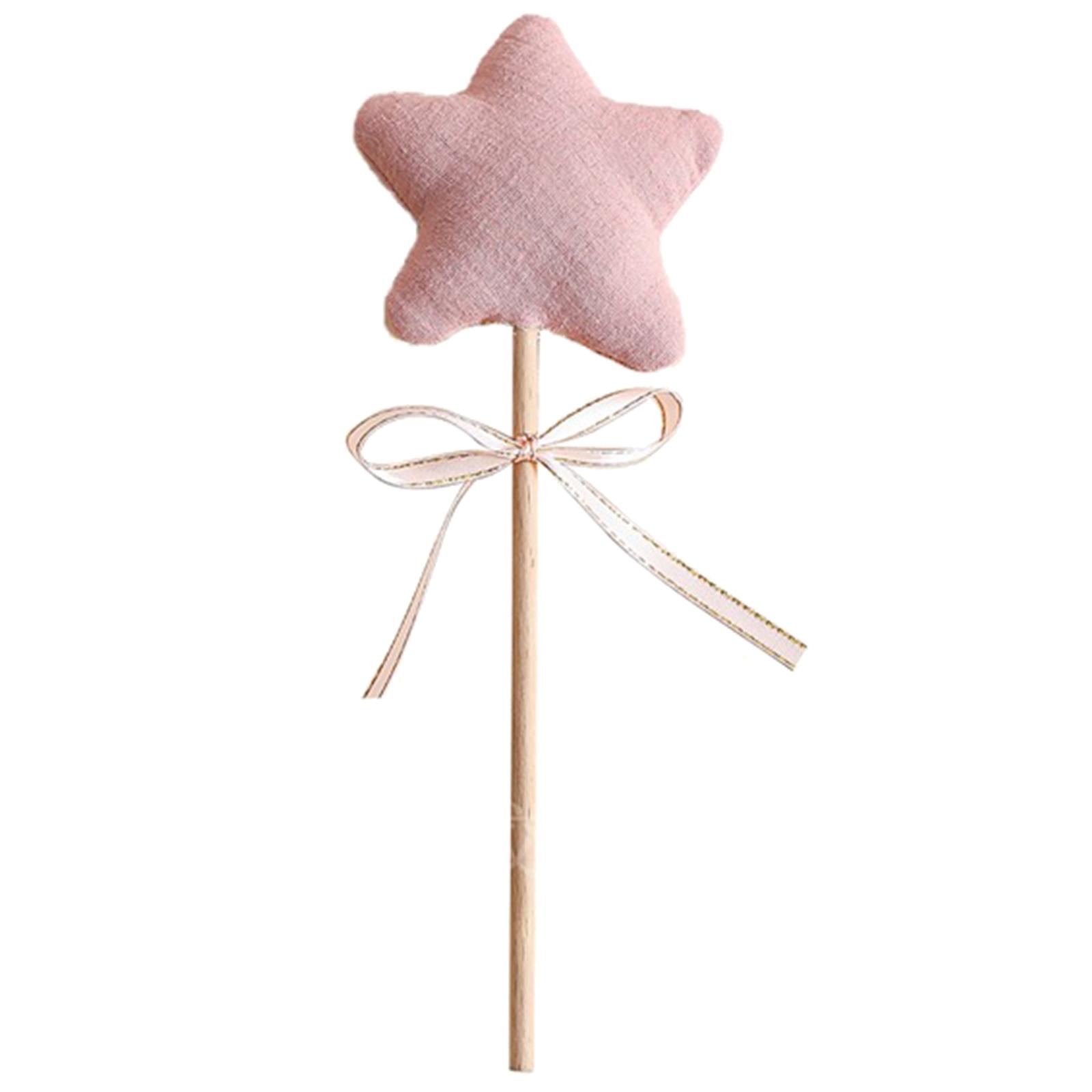 

Elegant Star Wand Wood Stick Wood Pentagram Magic Wand Perfect Gift for Princess Role Play розовый
