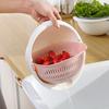 Dual Layer Rice Wash Strainer Kitchen Fruits Vegetable Cleaning Container Basket