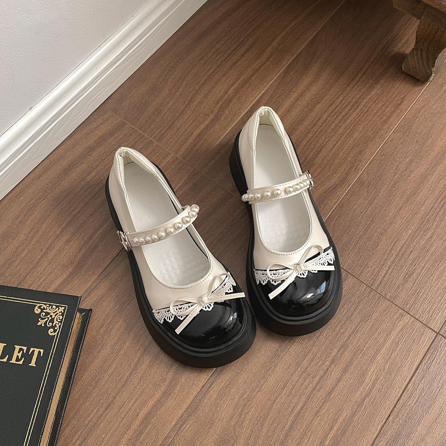 Retro silver French heightened platform light mouth single shoes summer skirt versatile Mary Jane shoes 35