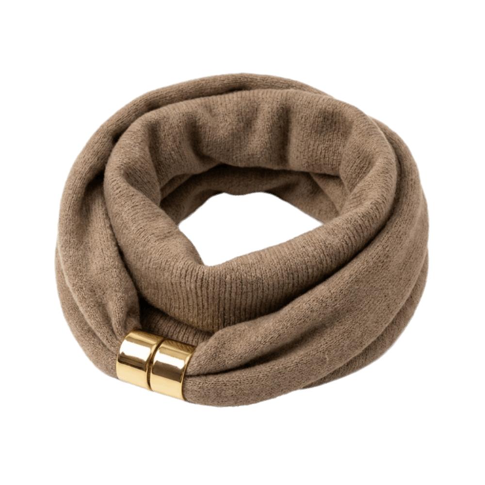 Soft Satin-Texture Magnetic Buckle Scarf Wrinkle-Resistant Neck Warmer Elegant Neck Scarf Gift