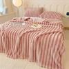 1 Piece Thickened Flannel Blanket Solid Color Soft Fluffy Plush Throws for Sofa Bed Office Travel Coral Rabbit Plush Blanket Winter Thermal Blanket