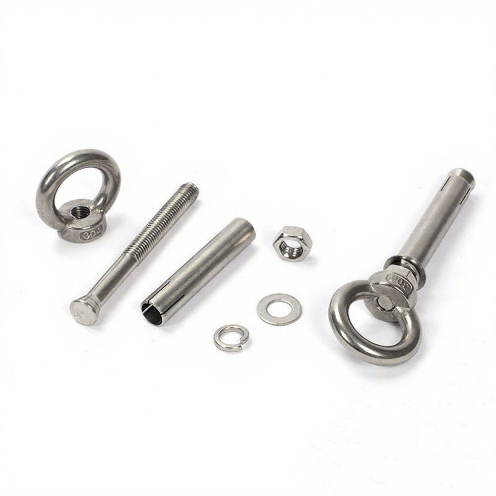 With Ring Eye Screws Silver Ring Expansion Screws  Wire Pipe Clamp