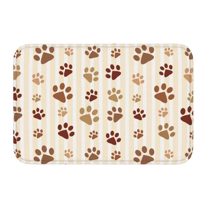 Buntes HundePfotenMuster Willkommen Eingangstür Matte Rutschfeste Teppiche für Schlafzimmer Dekor Heim Wohnzimmer Dekoration Küchenboden Matte