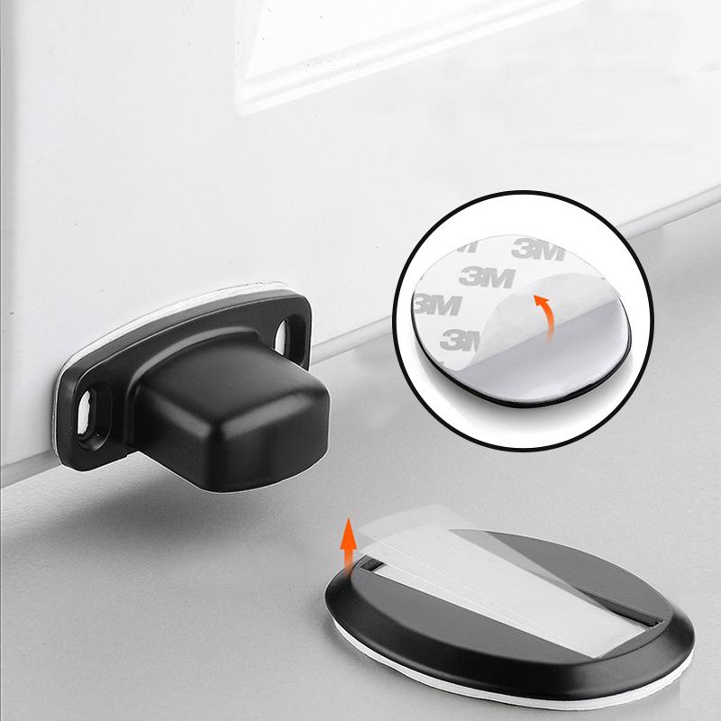 Stainless Steel Punch Free Invisible Door Stop Strong Magnetic Household Bedroom Bathroom Anti Collision Furniture Hardware