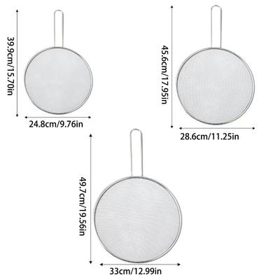 Stainless Steel Splash Guard With Heat Resistant Handle For Frying Cooking Oil Splatters Prevention And Kitchen Safety