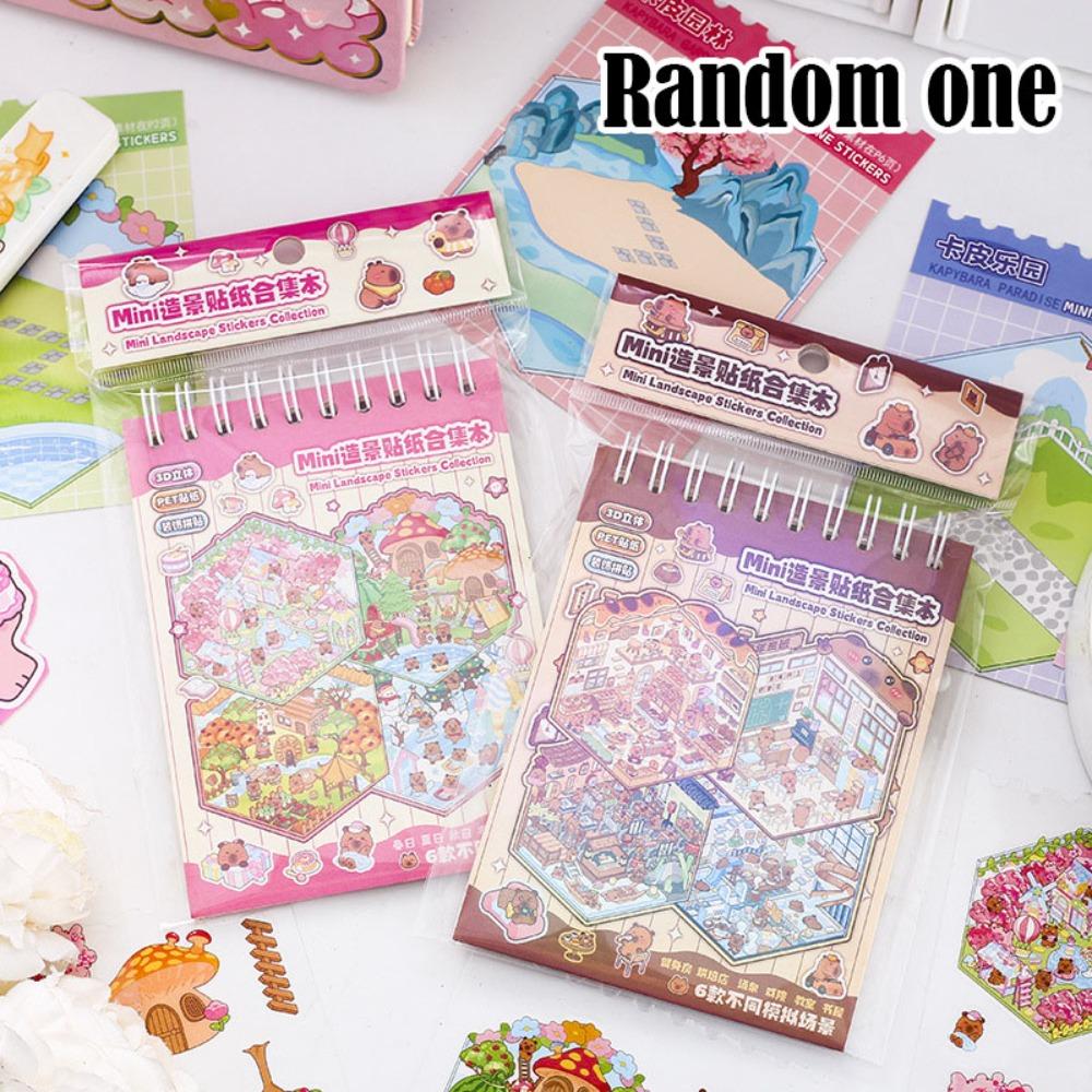 PET 3D Landscape Sticker Decompression DIY Cabin Scene Sticker Gifts