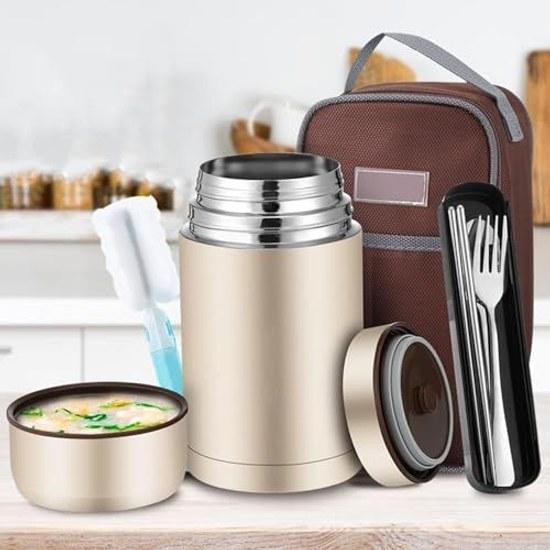Bento LunchSnack Box1000ml Food Premium Stainless Steel Vacuum Insulated Thermal Container Flasks Soup Flask Containers Bag