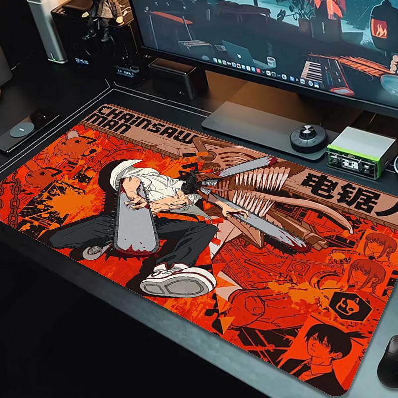 Chainsaw Man Color Mouse Pad Large Gaming Table Cushion Non-slip Laptop Tablet Big Mousepad XXL Mat Mini PC Playmat With Lock Edge