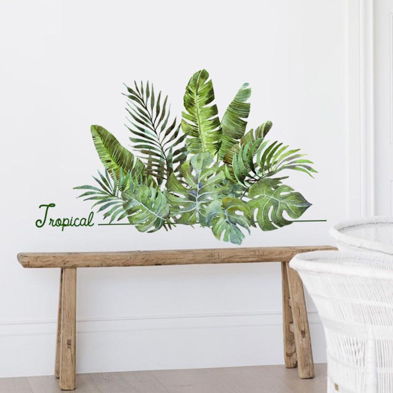 Tropical Leaves Plant Wall Stickers for Home Nursery Room Decoration Art Mural