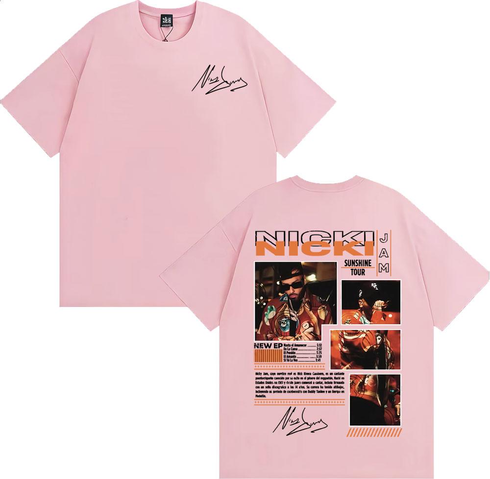 Rapper Nicky Jam Album Sunshine Tour Graphic Tee Shirt Mens Clothing Cotton Short Sleeve Tshirt Fashion Hip Hop Retro T Shirts