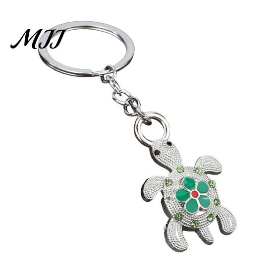 Alloy Key Ring Rhinestone Flower Turtle Keychain, Luxury Car Holder Ring, Keychain Pendant for Backpacks Handbag Decoration