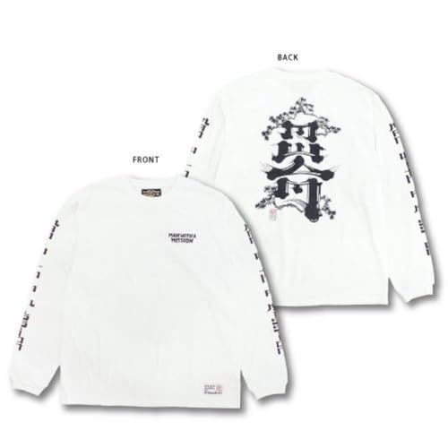 MAN WITH A MISSION 2021 New Year's Sale Merchandise: New Year's Pine Long Sleeve T-Shirt (English Ver.) (White) Size L
