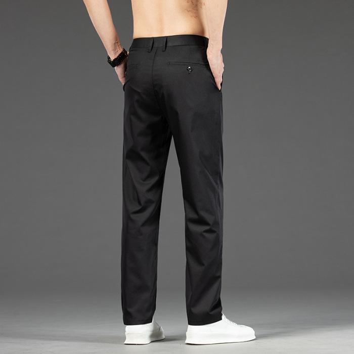 Spring And Autumn New Bamboo Fiber Casual Men'S Business Casual Loose Elastic Versatile Pants Straight Leg Pants