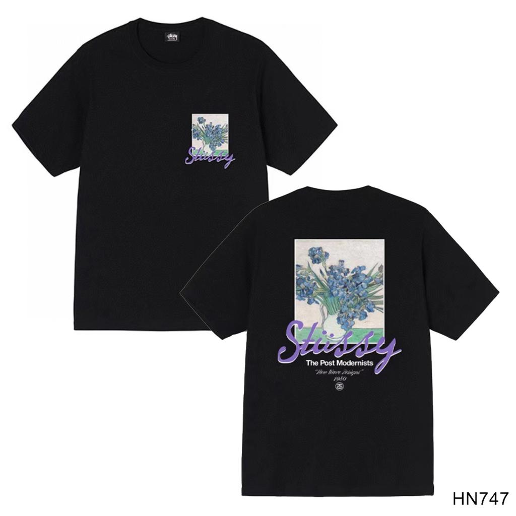 Stussy 2025 Sommer Neues Hochwertiges Rundhals-T-Shirt aus Baumwolle für Männer und Frauen Klassisches Logo mit neuem Musterdruck Paar-T-Shirt
