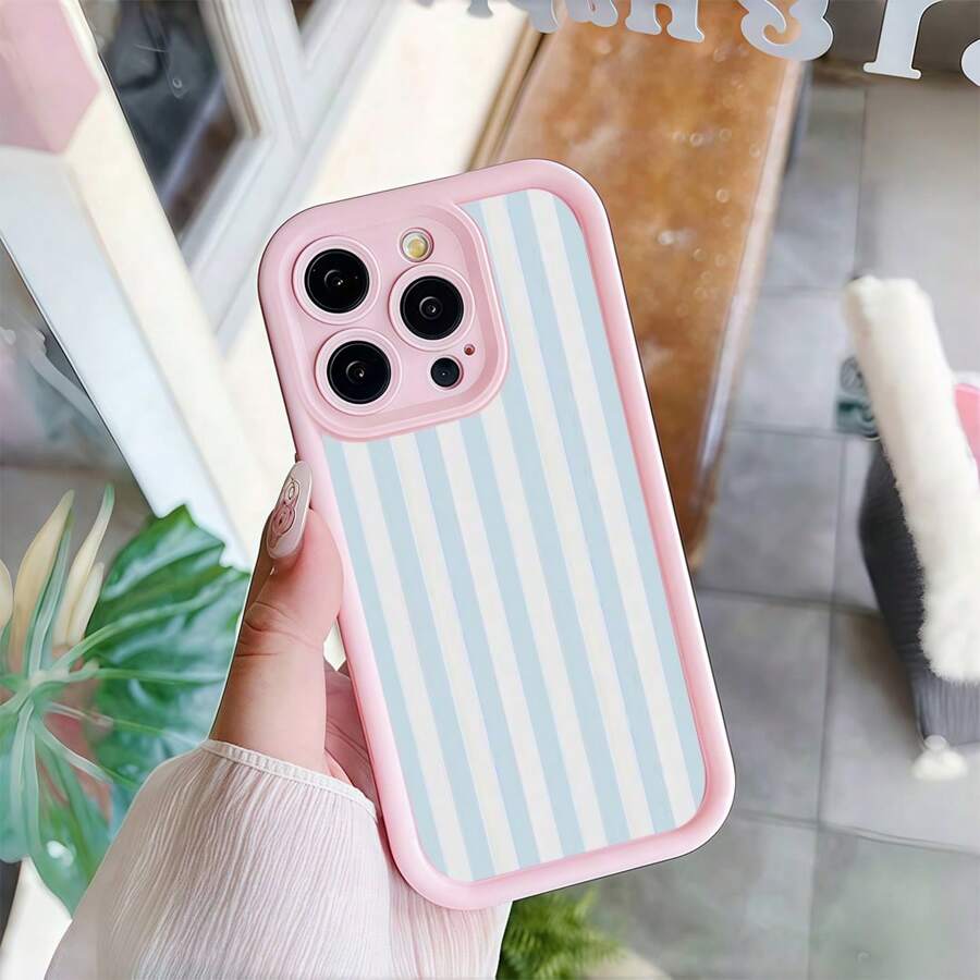 Blue Stripe Patterns Phone Case For iPhone 17 Air 16 15 14 13 12 11 Pro Max 17Pro Mini 16E 7 8 Plus SE2022 Soft Silicone Cover