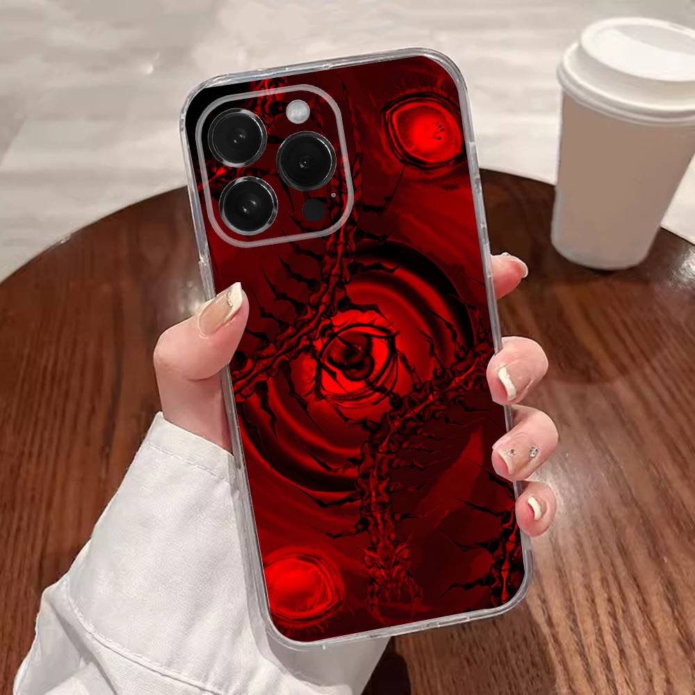 Scary Red Evil Demon Eyes Phone Case For iPhone 17,16,15,14,13,12,11 Plus,Pro,Max,XR,XS,Plus,E,SE4,Mini Transparent Cover