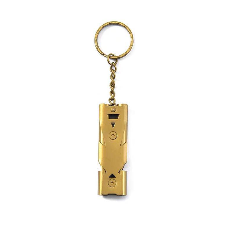 Survival Whistle, Double-barreled Sonic Whistle, Outdoor Rescue Whistle, Stainless Steel High-frequency Earthquake Life-saving W