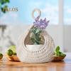 Crochet Hanging Fruit Basket Decorative Handmade Vegetable Storage Basket Mesh Bag Space-Saving Fruit Display Container Home Kitchen Decor
