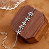Natural blue water jadeite jewelry s925 sterling silver non-fading bracelet women's rough stone high-end design fashion retro jewelry gifts