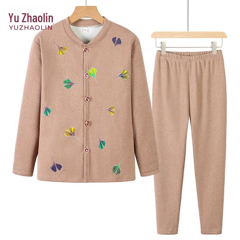 

YUZHAOLIN Женский комплект термобелья с кардиганом на плюшевой подкладке XL