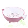 Large 2-in-1 Colander and Bowl Set In Pink Heavy Duty Food Safe PP Strainer for Spaghetti Potatoes Broccoli Washing Drainage