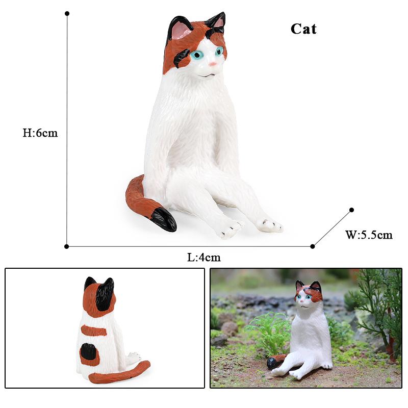 Oenux Drzewko dla kota Kociak Bobtail Syjamski Sfinks Ragdoll Model Figurka Akcji Figurka Urocza Dekoracja Zwierzę Dzieci Zabawka Prezent