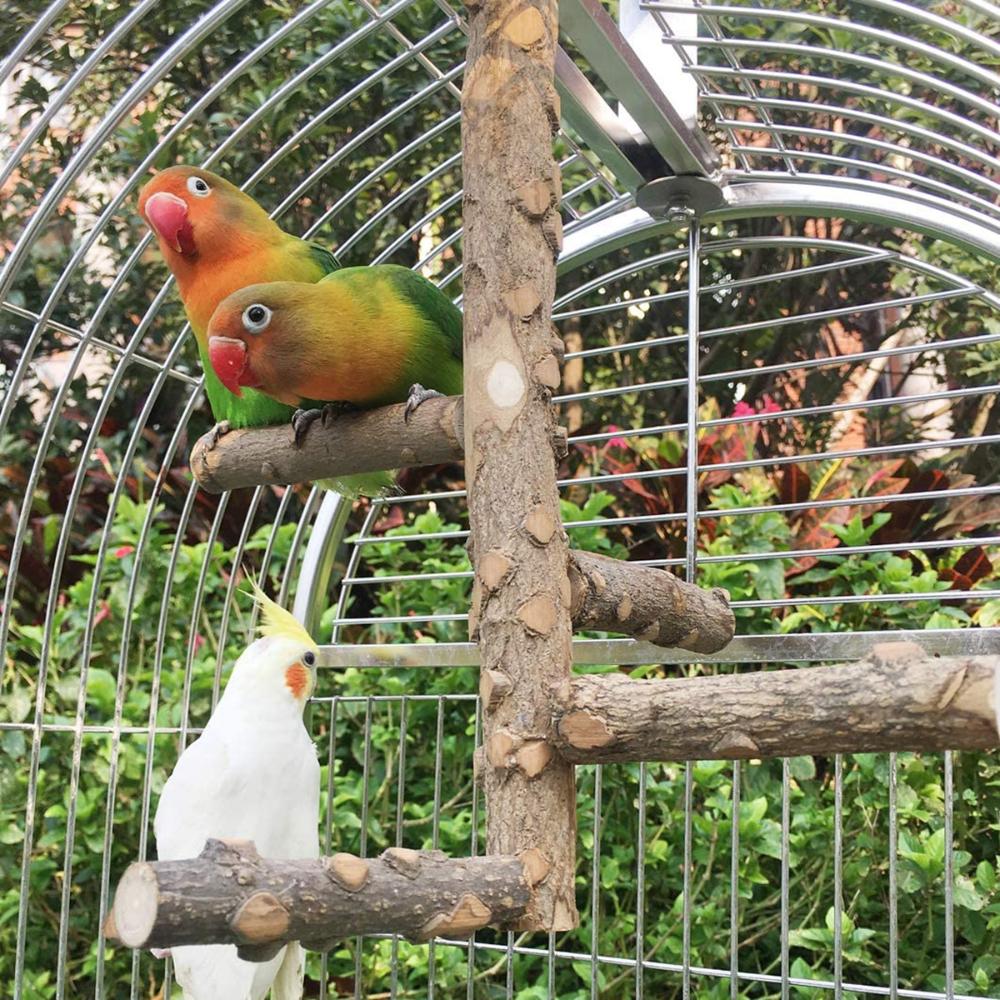 Finches Wooden Natural Conure Bird Perch Parrot Toy Chewing Stick Wood Stand