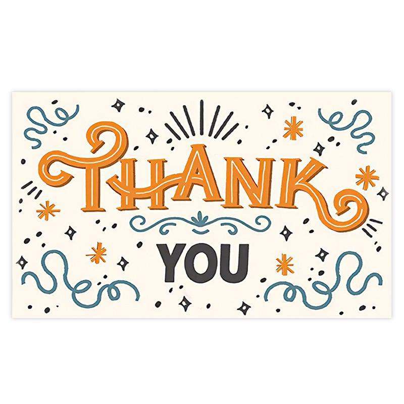 Pink 'Thank You' Cards - 50 Sheets/Pack for Gift Boxes, Decorations, and Postcards