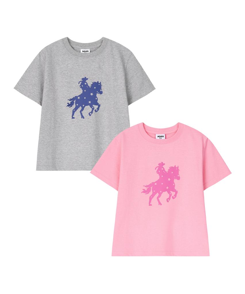 Eikyueikyuhauseukeulleob Star Horse T-Shirt [Melange Grey]