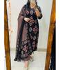 Indian Women Designer Cotton Printed Kurta Pant Duaptta Set Salwar Suit Party Wear Top Tunic
