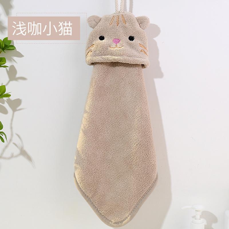 Wholesale Cartoon Cute Children'S Hand Towel For Kitchen And Bathroom, Absorbent Coral Fleece Towel, Hanging Hand Towel