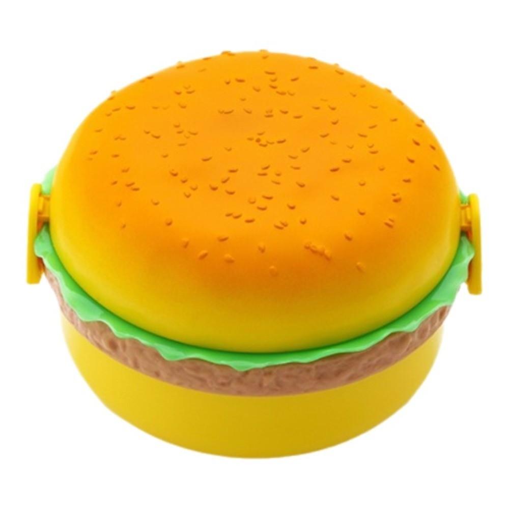 With Fork Spoon Hamburger Lunch Box Microwavable Food Storage Container Portable Lunch Box Picnic
