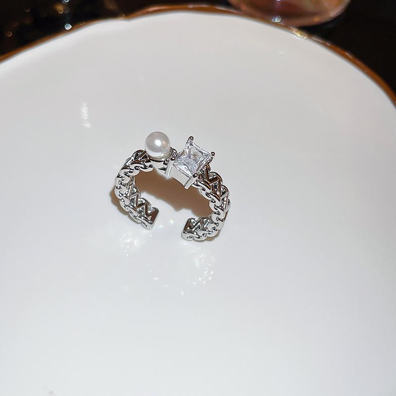 Zircon love open ring light luxury high sense index finger ring personality niche Internet celebrity ring fashion jewelry