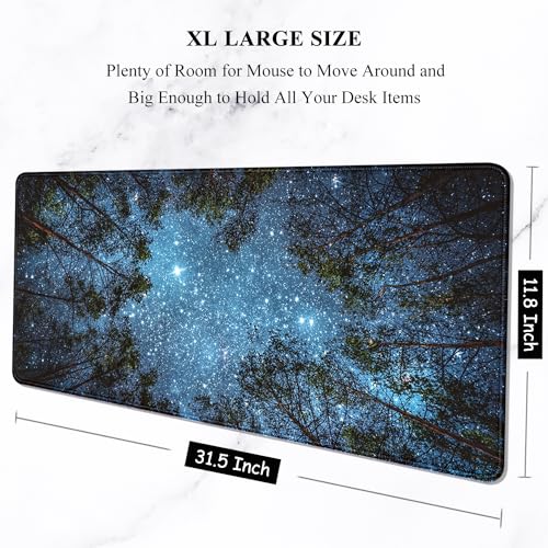 Quiet night sky long large size mouse pad edge lock thickened rubber table pad 800x300x3mm